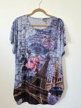 Blossom By P French Theme Tunic Top Travel France Atlas Artsy England Abstract L